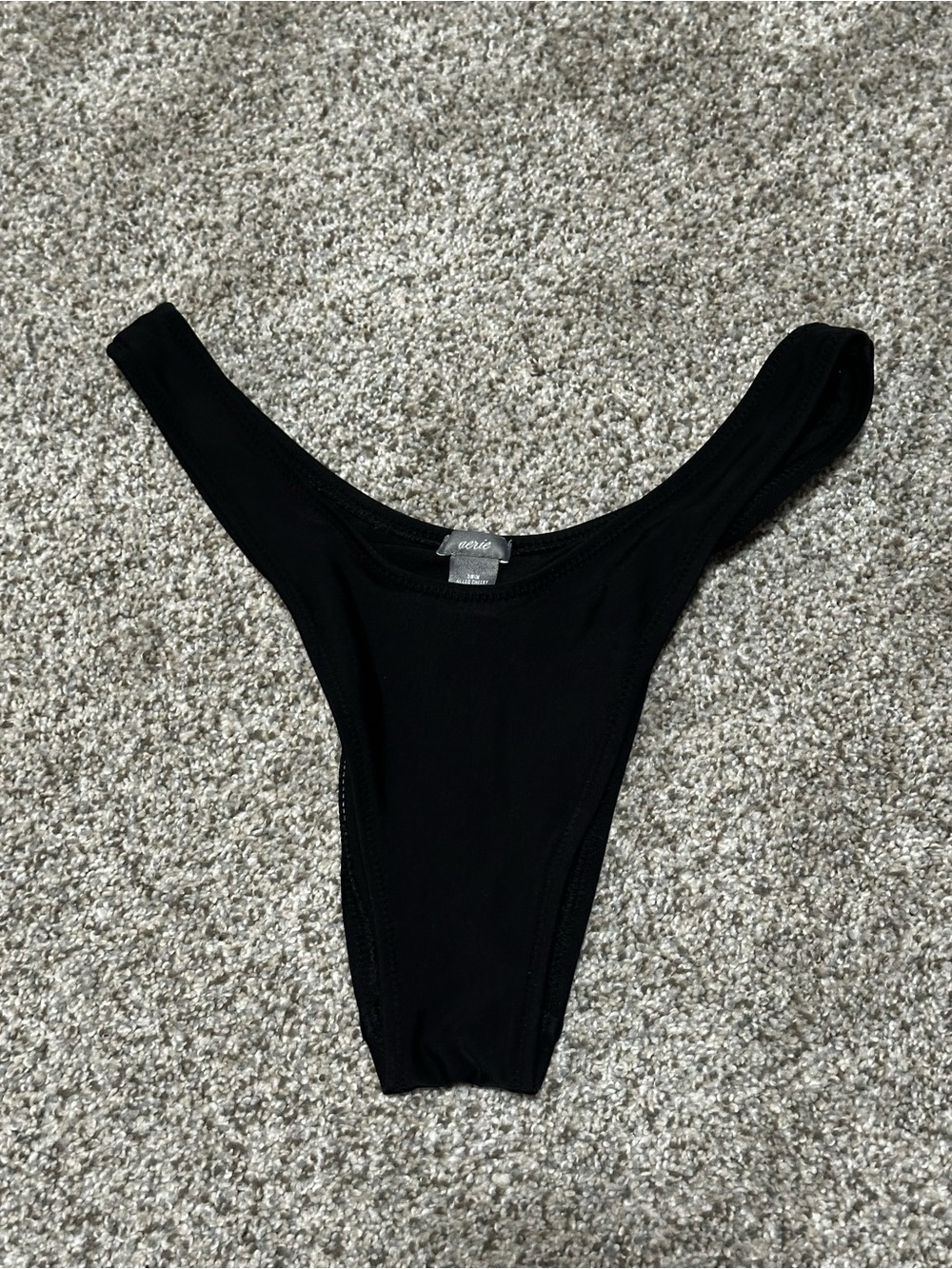 Aerie Black High Leg Cheeky Bikini Bottom